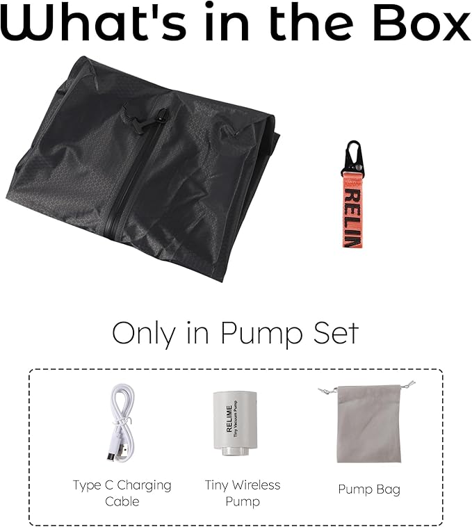 Vacuum Bags for Travel Luggage with Wireless Pump, Revolutionary Reusable Compression Bags for Carry On Suitcases and Backpack, Vacuum Seal Packing cube for Cloth Packing (1PC + PUMP)