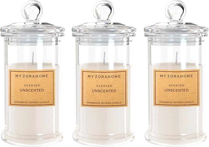Aromatherapy Candles, Scented Candles for Home As a Holiday Candle Gift for Your Lover, Family, Elder, Friends and Colleagues (Set of 3 - Unscented)