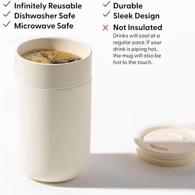 W&P Porter Ceramic Mug w/Protective Silicone Sleeve, Lavender 16 Ounces | On-the-Go | Reusable Cup for Coffee or Tea | Portable | Dishwasher Safe