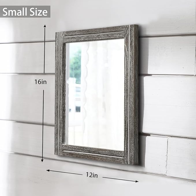 AAZZKANG Mirrors for Wall with Wooden Frame Rustic Wall Mirror Rectangular Decorative for Bedroom Bathroom Living Room Entryway Hanging