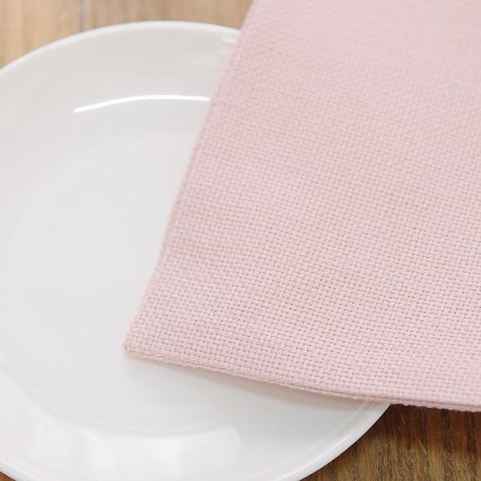 Set of 4 Soft Linen Handmade Placemats Heat Resistant Dining Table Place Mats Kitchen Table Mats 12 x 18 Baby Pink