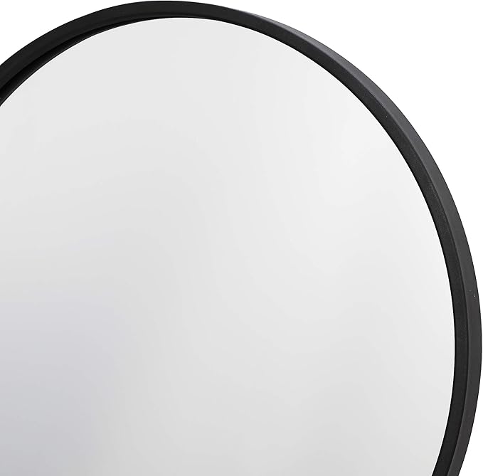 Smartxchoices Pack of 2 Black Round Mirror 18 Inch, Wall Mounted Circle Mirrors, Metal Vanity Mirror Wall Bathroom Décor,Washrooms, Living Rooms