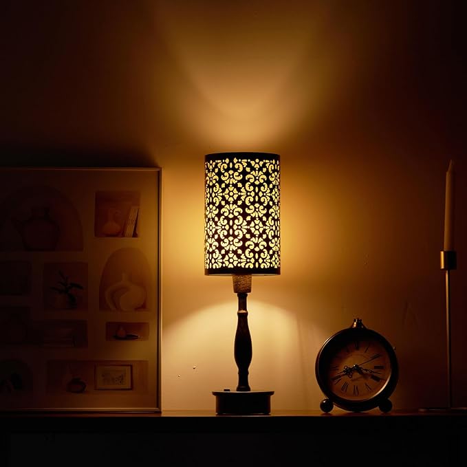 UMEXUS LED Rechargeable Cordless Table Lamp with Dimmer, Small Battery Operated Lights, Touch Nightstand Lamp, Vintage Bronze Ambient Lighting Home Living Room Side End Entryway Table Outdoor Patio