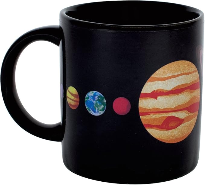 The Unemployed Philosophers Guild Heat Transforming Color Changing Planet Mug - Hot Coffee Reveals the Solar System, Comes in a Fun Box, 12oz