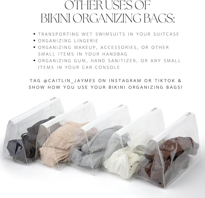 Bikini Organizing Bags - Clear Bathing Suit Storage for Closet, Drawers & Travel, Pack of 10