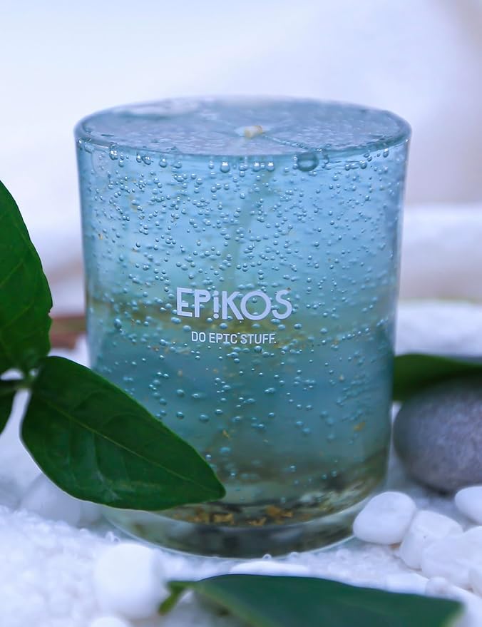EPIKOS Scented Candles Aromatherapy Candle with Nighttime Illumination,12.35oz, 45-Hour Burn Time, Perfect Home Decor and Gift Choice, Floral, Fruity scents (Earl Grey Tea & Cucumber)