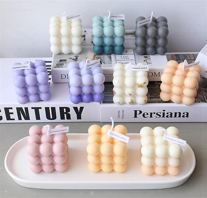 Aroma Candle Bubble Shaped,Aesthetic Scented Candle,150G Handmade Soy Wax Decorative Candle for Table Photo Prop Birthday Gift,Prefect for Meditation Stress Relief Mood Boosting-White