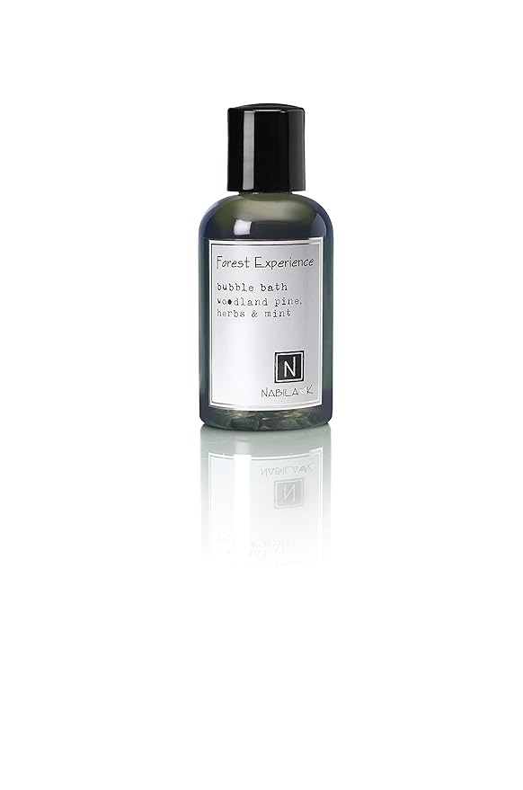 Forest Experience Travel Size Bubble Bath with Pine, Herbs & Mint Scent by Nabila K - Essential Oils, Natural Ingredients for Sensitive Skin, Gentle, Moisturizing - Luxury for Women & Men, 2 oz