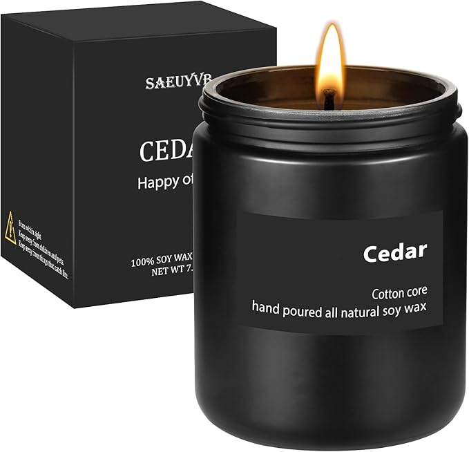 Scented Candles,Candles for Men,7oz Cedar Candle,Long Lasting with 40H Burn Time,Aromatherapy Candle for Home.
