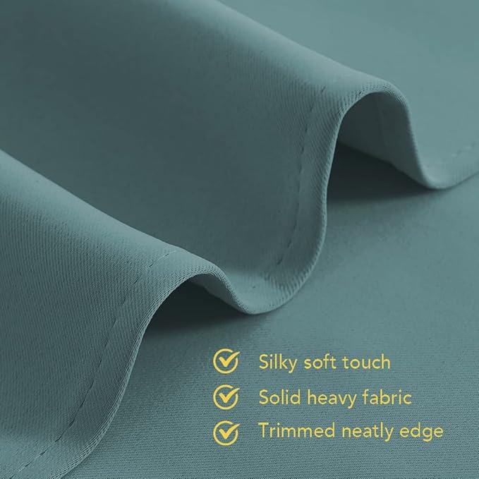 NICETOWN Modern Blackout Curtains Noise Reducing for Bedroom, Greyish Blue, 2 Panels, W34 x L70 -Inch, Thermal Insulated and Privacy Room Darkening Drape Panels for Boy's Guest Room Door Window