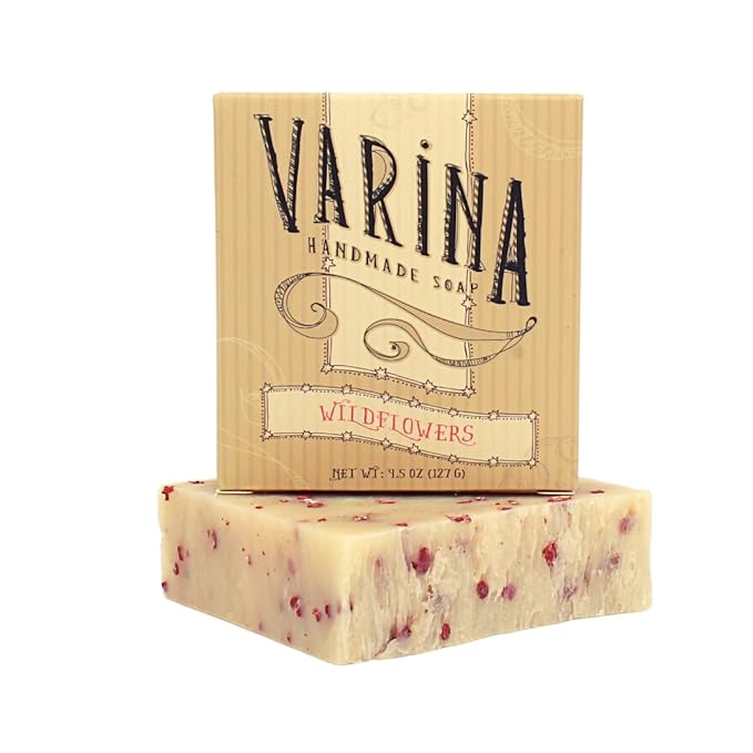 Varina Natural Wildflowers Bar Soap - Gentle Cleansing for Sensitive Skin, Floral - 3 Pack