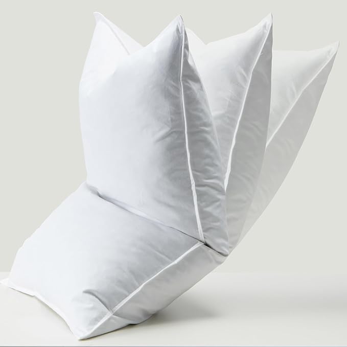 WOLKI Feather Down Alternative Pillows Queen Size Set of 2, 100% Soft Cotton Shell Bed Pillow, Hotel Sleeping Pillow for Back, Stomach or Side Sleepers 20x30