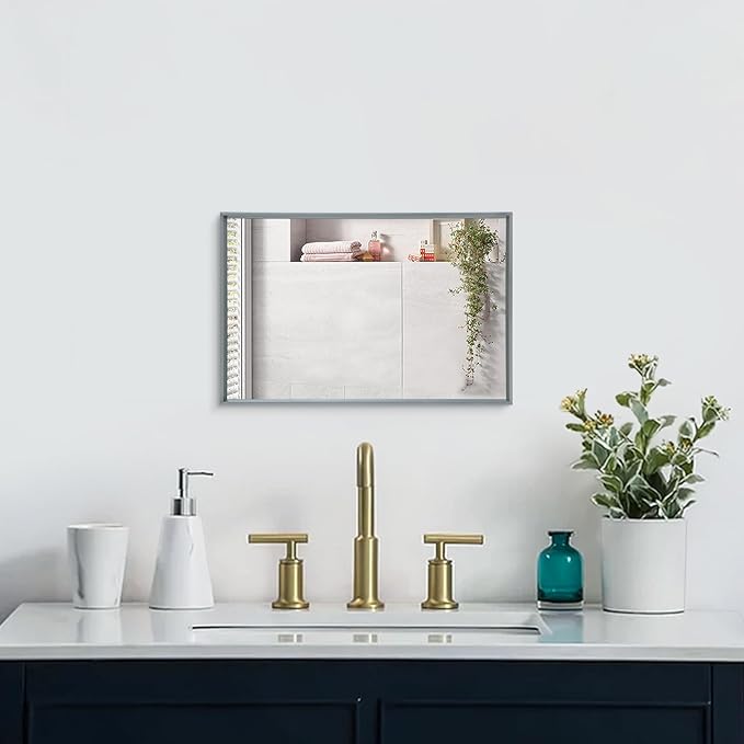 AAZZKANG Rectangular Metal Framed Mirrors for Wall Modern Hanging Mirror with Aluminum Frame for Bathroom Bedroom Living Room Entryway Home Decor