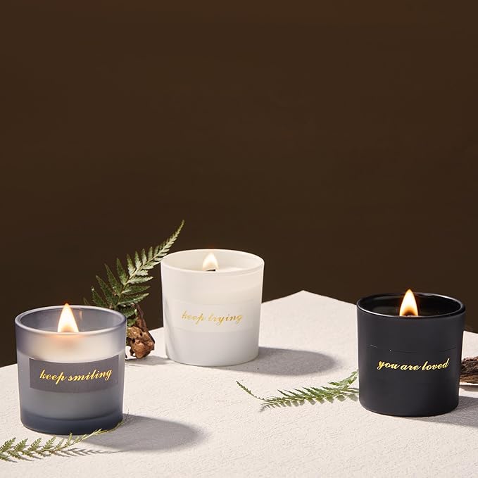 MTLEE 9 Pcs Motivational Aromatherapy Gifts Inspirational Soy Wax Scented Candles Bulk with Wooden Wicks Luxury Gift Box for Women Men Teacher Birthday Engagement Gift, 2.12 oz