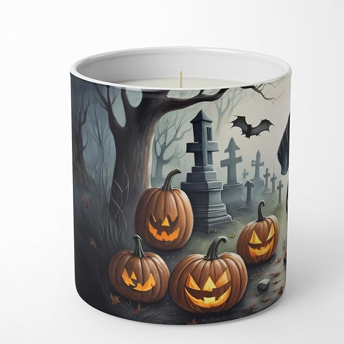 Caroline's Treasures DAC2036CDL Dachshund Spooky Halloween Decorative Soy Candle Nature Soy Wax Essential Oil Home Decor Ideal for Bedroom Kitchen Bath Office Gift, 10 oz