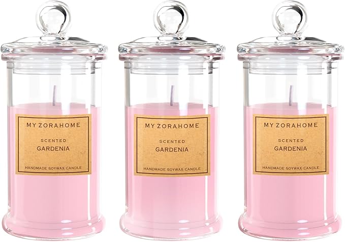Aromatherapy Candles, Scented Candles for Home As a Holiday Candle Gift for Your Lover, Family, Elder, Friends and Colleagues (Set of 3 - Gardenia)