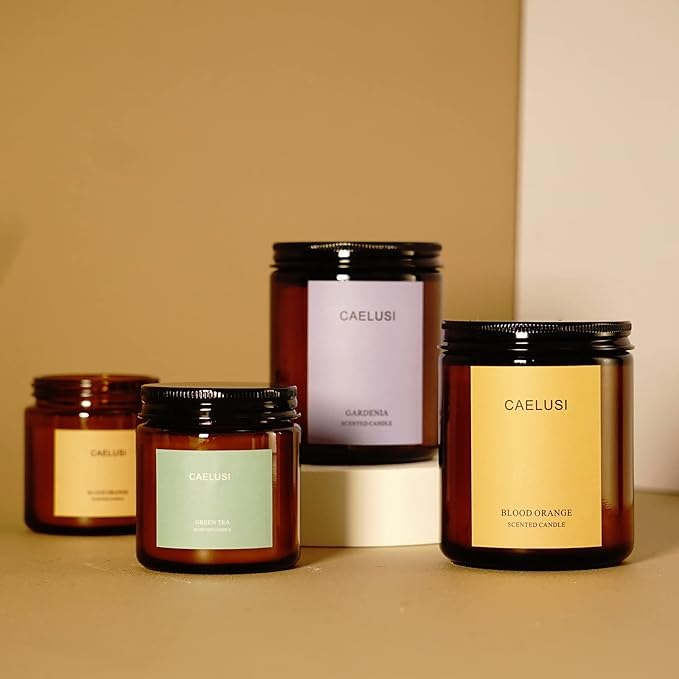 Soy Candles for Home Scented Aromatherapy Candles Natural Soy Wax Candles Gifts for Women/Men Premium Candles with Essential Oils Long Lasting Amber Jar Candles (Lavender Soy Candle 15.9 oz)