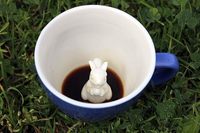Creature Cups SQUIRREL Ceramic Cup (11 Ounce, Cobalt Blue) - Hidden 3D Woodland Critter Inside Mug Emerges As You Drink - Holiday and Birthday Drinkware Gift for Animal, Coffee & Tea Lovers