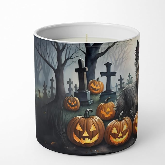 Caroline's Treasures DAC2027CDL Cairn Terrier Spooky Halloween Decorative Soy Candle Nature Soy Wax Essential Oil Home Decor Ideal for Bedroom Kitchen Bath Office Gift, 10 oz
