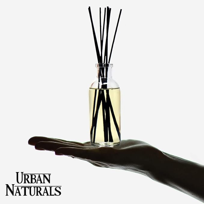 Urban Naturals Vanilla Bean Reed Diffuser Refill, 4 oz, Bundle with Vanilla Bean Reed Diffuser Set - Made with Essential Oils in The USA