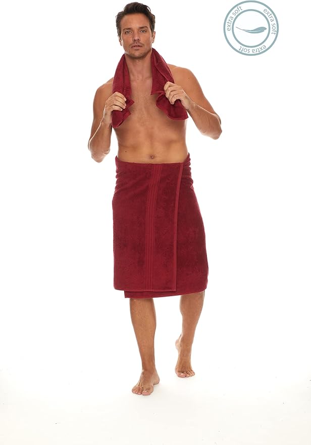 HOMELOVER 4 Piece Towel Set - 100% Organic Cotton 2 Bath Towels & 2 Hand Towels - 500 GSM, Hotel Quality, Soft, Highly Absorbent & Quick Drying Wash Towels for Kitchen & Bathroom (Berry Red)