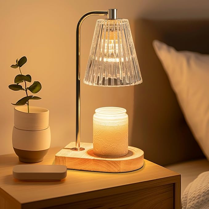Candle Warmer Lamp with Timer Dimmer, Wax Melt Warmer with 2 Bulbs for Jar Candles, Graduation Birthday Gifts for Mom Women Sister Friend, Housewarming Gifts for New Home Room Office Decor
