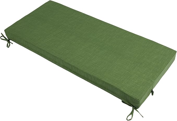 Patio Bench Cushion Covers for Outdoor Furniture with Ties, Water Resistant Loveseat/Settee Cushion Slipcover 42x18x3 Inch for Swing Porch Garden (Replacement Cover Only)-Tropical Linen Green