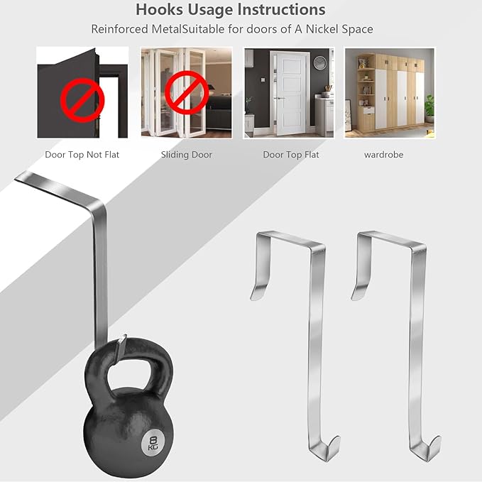 Over the Door Hanging Organizer - Nursery 5 Window Pocket Storage Organizer with 2 Thick Hooks for Baby Clothes, Diaper, Cruise, Pantry, Closet, Bathroom, Cabinet, Kitchen 12.2” 5” 49.6” (Blue)