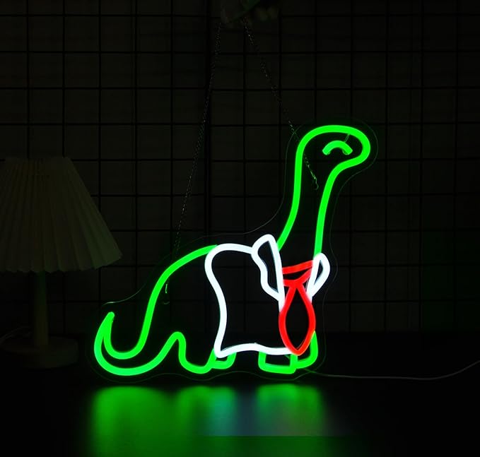 Dinosaur Neon Sign for Wall Decor Led Neon Signs Light Up Sign Room Decor Neon Lights Sign USB Powered