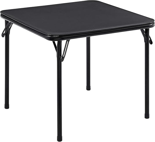 VECELO 24'' Kids Black Folding Card Table, Portable, with Ultra Soft PU Padded Cushion, 1 Piece