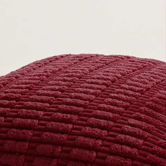 Fancy Homi 4 Packs Burgundy Decorative Throw Pillow Covers 16x24 Inch for Living Room Couch Bed, Holiday Christmas Home Decor Gift, Soft Plush Corduroy Cute Square Accent Cushion Case 40x60 cm