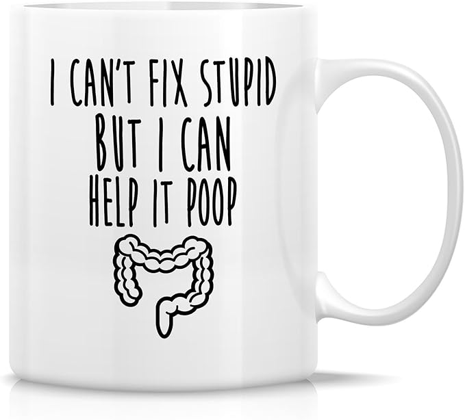 Retreez Funny Gastroenterologist Mug - 11 Oz Ceramic Coffee or Tea Cup - Intestines I Can Help It Poop Mug - Humorous Gift for Proctologist, Gastrointestinal Experts, GI Doctors - Appreciation Gift