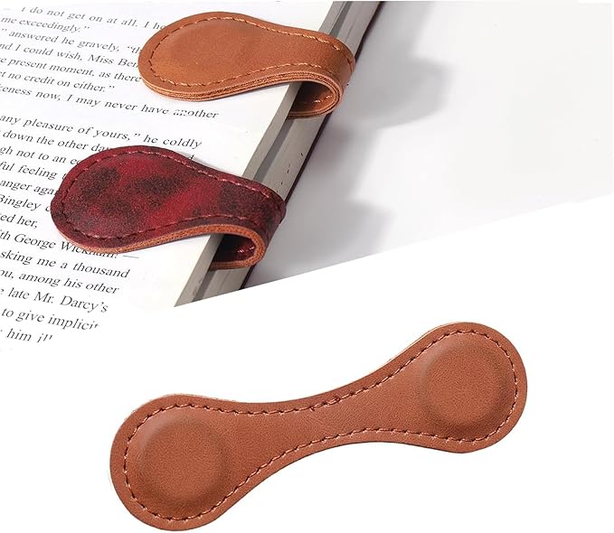 Magnetic Bookmarks,Magnetic Leather Bookmark,Magnetic Bookmarks for Women,Gifts for Women, Book Lovers, Family, Friends, Kids, Readers