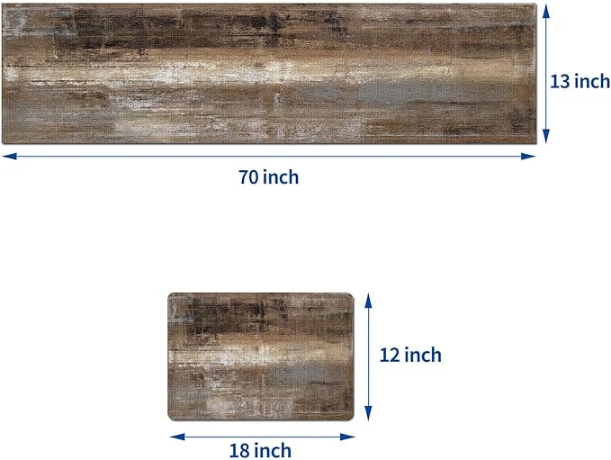 Mcalk Dark Brown Table Runner and Placemats Set of 6 Pieces, Brown Placemat, Cloth Place Mats Indoor for Kitchen, Washable Abstract Placemats Linen Material for Dining Table