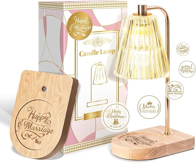 Wedding Gifts for Couples 2025, Candle Warmer Lamp for Engagement Gifts, Bridal Shower Present, Wedding Registry Gifts for Newly Wed Bride and Groom, Candle Wax Warmer Lamp with 2 Bulbs
