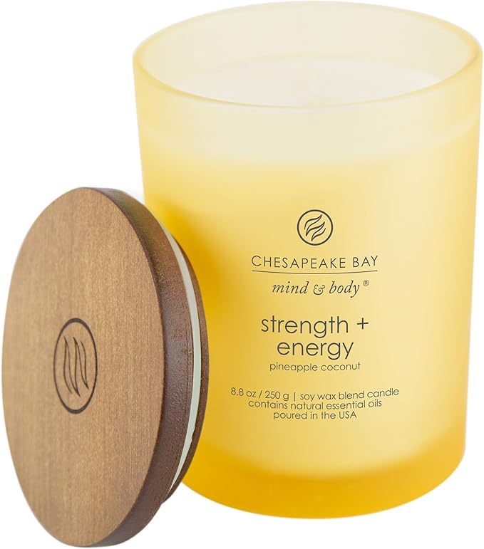 Chesapeake Bay Candle Scented Candle, Strength + Energy (Pineapple Coconut), Medium Jar
