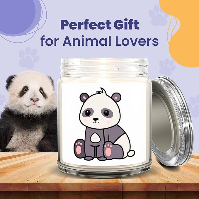 1OAK Lavender Scented Candles - Panda Candle - Panda Gifts for Women - Made in USA