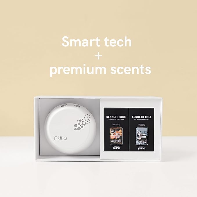 Pura Smart Home Fragrance Device Starter Set V3 - Scent Diffuser for Homes, Bedrooms & Living Rooms - Fragrance Aroma Diffuser with Light - Apartment & Household Essential - Kenneth Cole