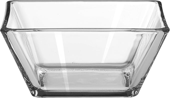 Libbey Tempo Glass Dinnerware Set, Sleek Square Clear Glass Plates and Bowls Set of 12, Dishwasher Safe Glass Dishes Set for Dinners and Parties