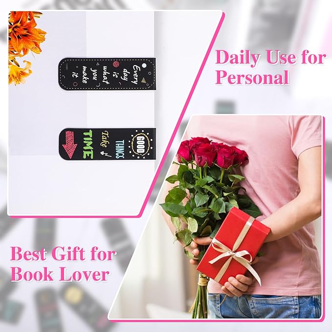 48 Pcs Magnetic Bookmarks, 24 Styles Inspirational Magnet Book Markers Motivational Encouraging Magnetic Page Clip for Women Student School Reading Gifts