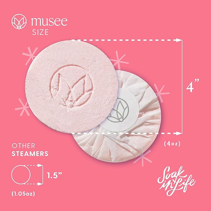 Musee | Happy Holidays Four Shower Steamers | Handmade in USA | Cruelty-Free & Paraben-Free | Vegan & Natural Ingredients | Holiday Gift Set for Women & Men | Aromatic Shower Experience