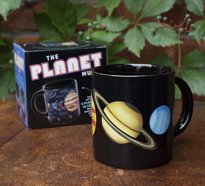 The Unemployed Philosophers Guild Heat Transforming Color Changing Planet Mug - Hot Coffee Reveals the Solar System, Comes in a Fun Box, 12oz