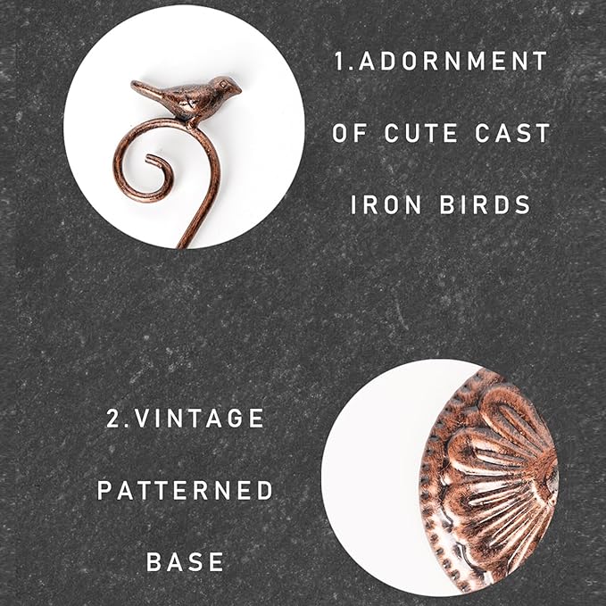 Propagated Plant Vase, Glass Planters for Indoor Plants, with Metal Frame Vintage Pattern Iron Cast Bird, Gifts for Plant Lovers, for Indoor Desktop, Office, Home Decor