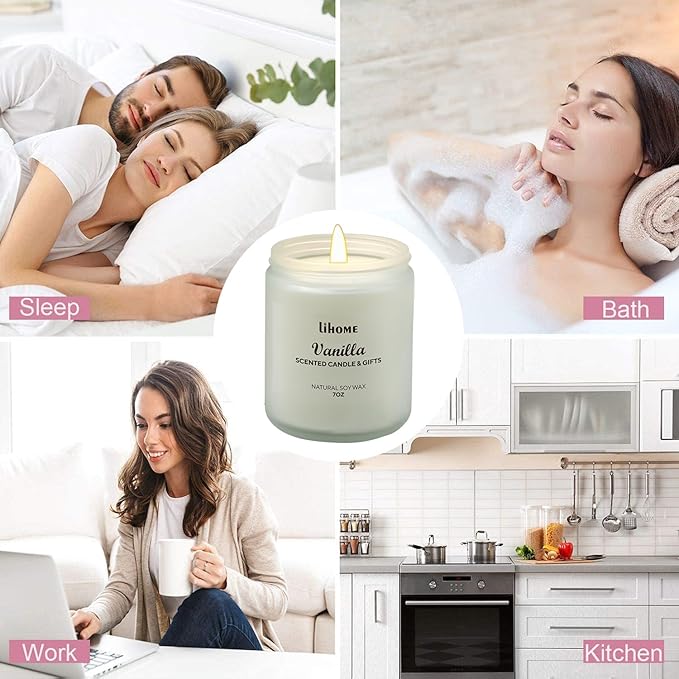Candles Gifts for Women - Scented Candles, Natural Soy Wax Candles for Home Scented Perfect for Christmas, Birthday, Mother's Day, Vanilla Candle