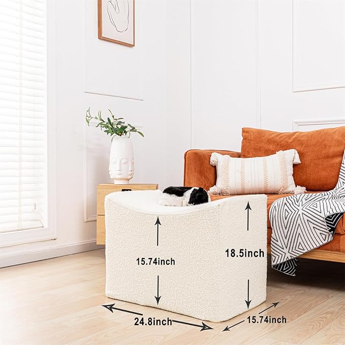Large Footstool Ottoman Multi-Functional Modern Foot Stool 24.8 L x15.75 W x 18.5 H Inches Sofa Ottoman Extra Seating for Living Room Entryway Hallways and Bedrooms