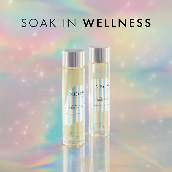 NEOM- Wellbeing Soak Bath Oil, 100ml (Real Luxury) | Lavender, Jasmine & Sandalwood | Rosehip, Coconut & Almond Oil