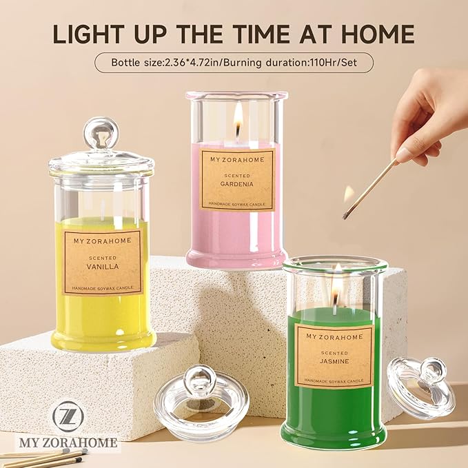 Aromatherapy Candles, Scented Candles for Home As a Holiday Candle Gift for Your Lover, Family, Elder, Friends and Colleagues (Jasmine + Gardenia + Vanilla)