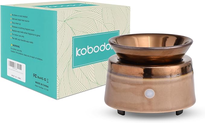 kobodon Ceramic Wax Melt Warmer Candle Wax Warmer for Scented Wax 3-in-1 Electric Wax Melts Wax Cubes Wax Tart Burner Gift for Home Office Decor…
