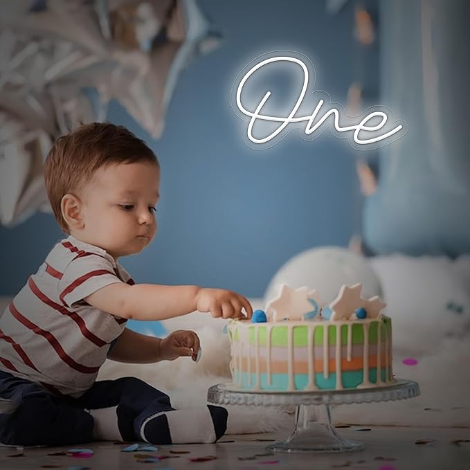 One Led Neon sign,1st Birthday Neon Light with USB Interefece,One Led Light for Birthday Party,Gifts,Baby Decor,Wedding