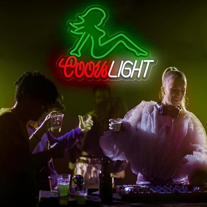 Crs Light Neon Sign, Beer Neon Signs for Man Cave Bar Decor, Green Lady LED Neon Lights Signs